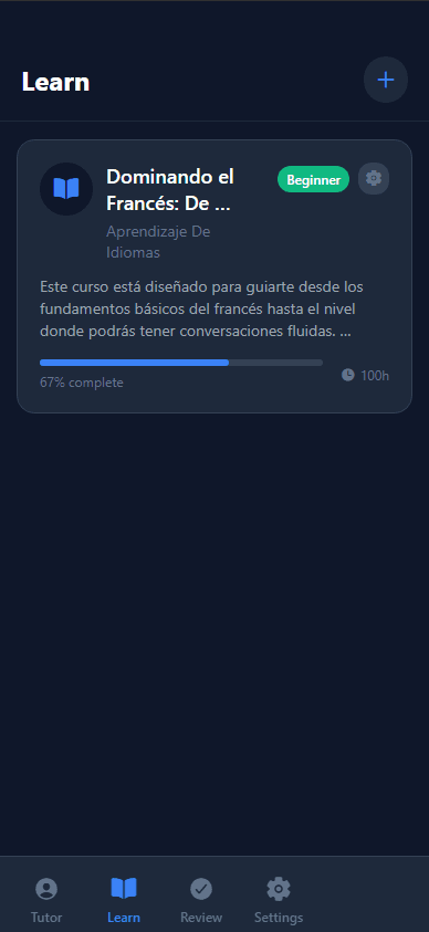 Learning Interface